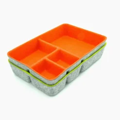 Welaxy 2 Piece Felt 4 Compartment Drawer Organizer Trays