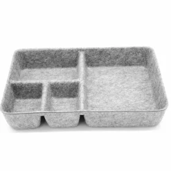 Welaxy 2 Piece Felt 4 Compartment Drawer Organizer Trays
