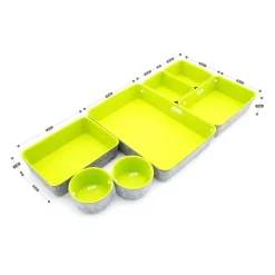 Welaxy 7 Piece Felt Round Cups & Trays Drawer Organizer Set