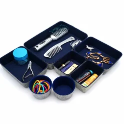 Welaxy 7 Piece Felt Round Cups & Trays Drawer Organizer Set