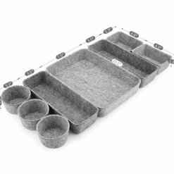 Welaxy 8 Piece Felt Round Cups & Trays Drawer Organizer Set