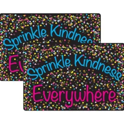 Welcome Mat with Slip Resistant Backing, 15.5" x 23.5", Confetti, Sprinkle Kindness Everywhere, Pack of 2