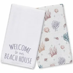 Welcome To The Beach House Tea Towel Set