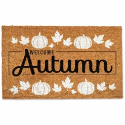 Welcome White Pumpkin Autumn Doormat