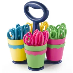 Westcott® KleenEarth® Antimicrobial Scissor Caddy with 24 Pointed 5" Scissors