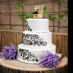 Western Affection Getting Hitched Wedding Cake Topper (Gold)