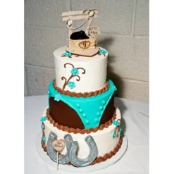 Western Affection Getting Hitched Wedding Cake Topper (Gold)