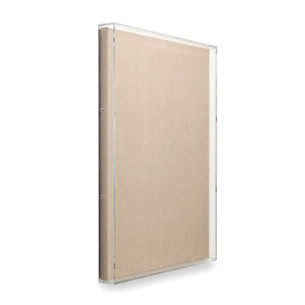 Wexel Art 2" Depth Clear UV Grade Acrylic Shadowbox with Beige Linen Stretched Canvas