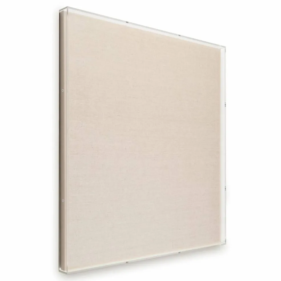 Wexel Art 2" Depth Clear UV Grade Acrylic Shadowbox with Beige Linen Stretched Canvas
