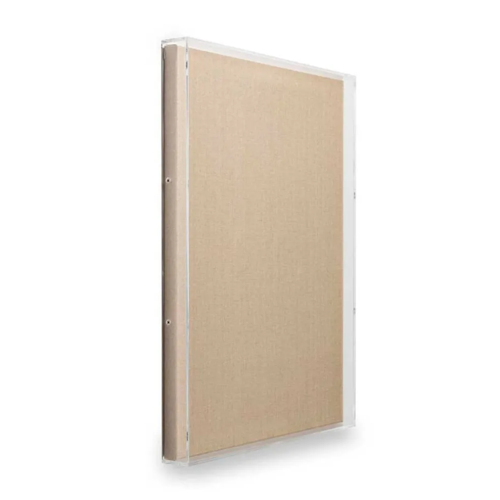 Wexel Art 2" Depth Clear UV Grade Acrylic Shadowbox with Beige Linen Stretched Canvas