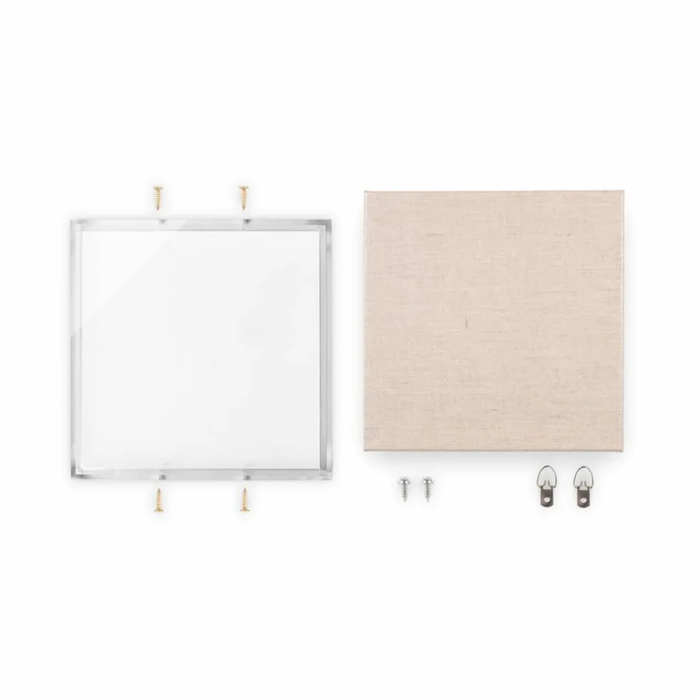 Wexel Art 2" Depth Clear UV Grade Acrylic Shadowbox with Beige Linen Stretched Canvas