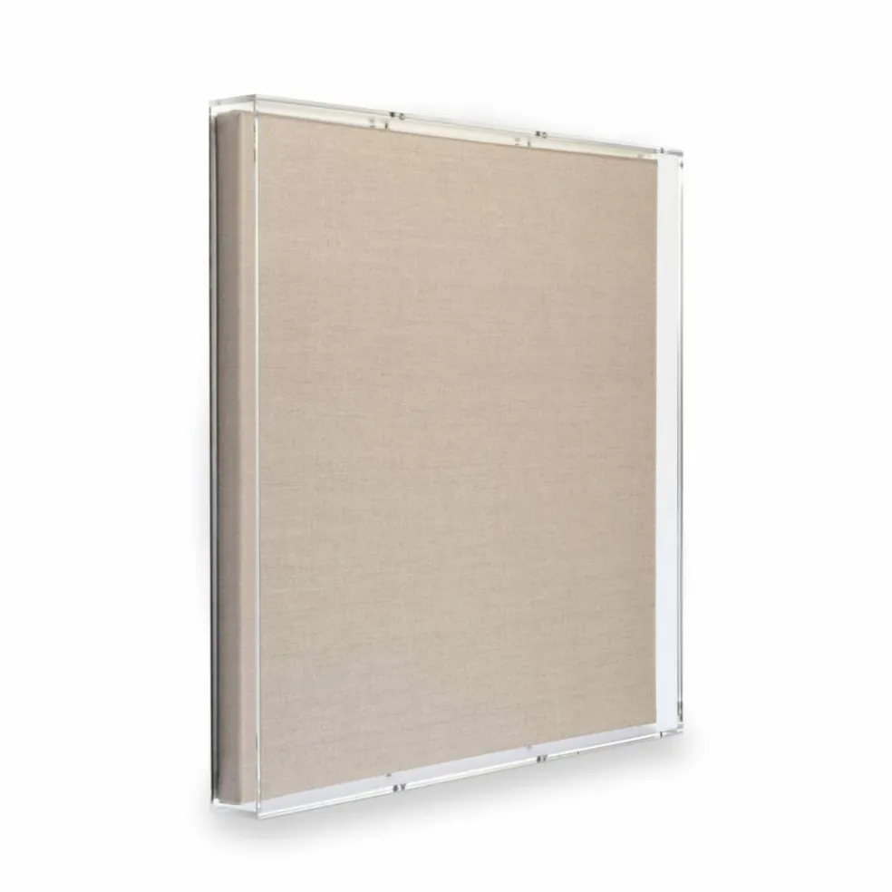 Wexel Art 2" Depth Clear UV Grade Acrylic Shadowbox with Beige Linen Stretched Canvas