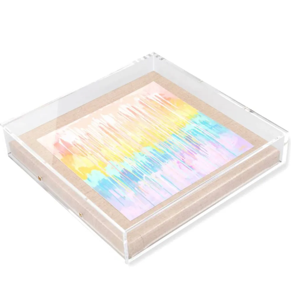 Wexel Art 2" Depth Clear UV Grade Acrylic Shadowbox with Beige Linen Stretched Canvas