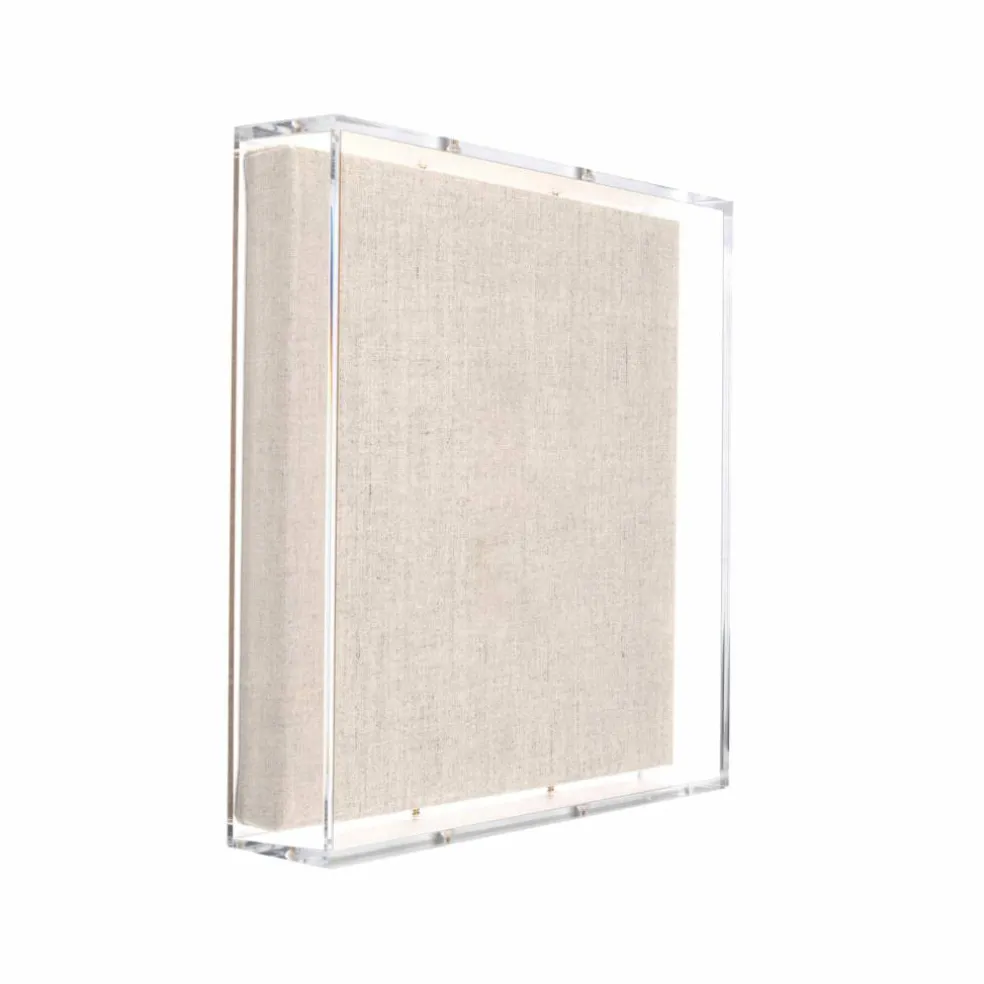 Wexel Art 2" Depth Clear UV Grade Acrylic Shadowbox with Beige Linen Stretched Canvas