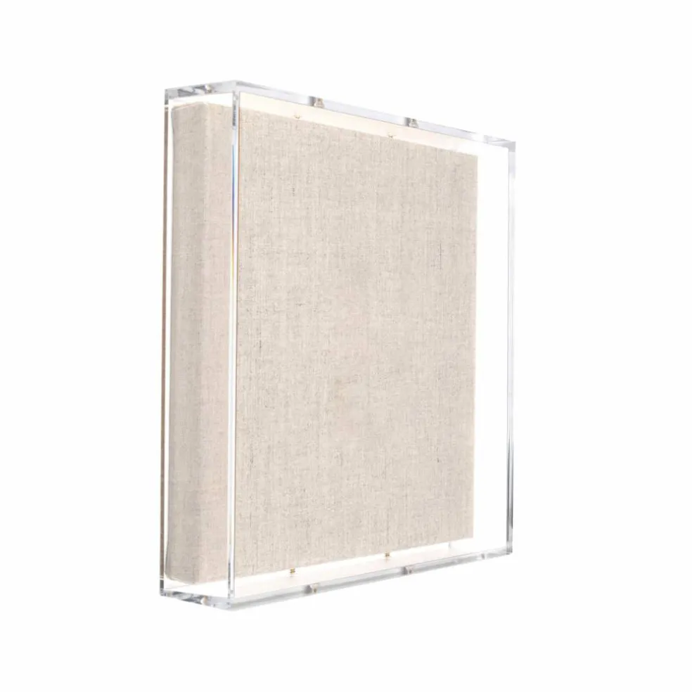 Wexel Art 2" Depth Clear UV Grade Acrylic Shadowbox with Beige Linen Stretched Canvas