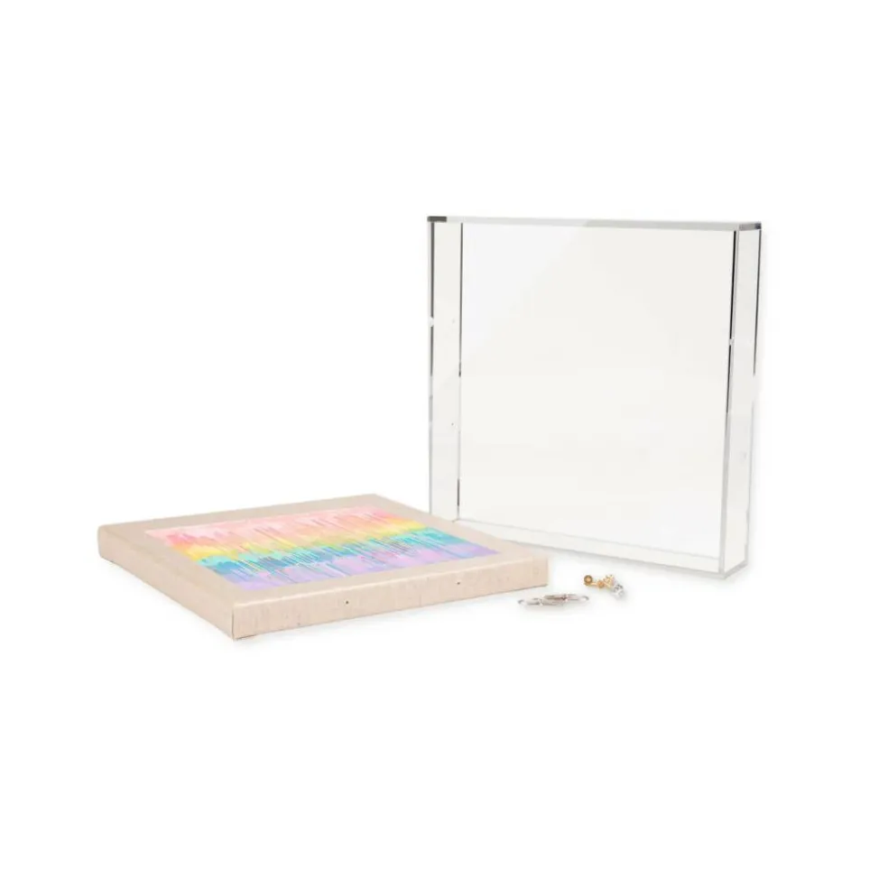 Wexel Art 2" Depth Clear UV Grade Acrylic Shadowbox with Beige Linen Stretched Canvas