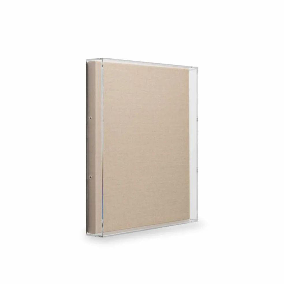 Wexel Art 2" Depth Clear UV Grade Acrylic Shadowbox with Beige Linen Stretched Canvas