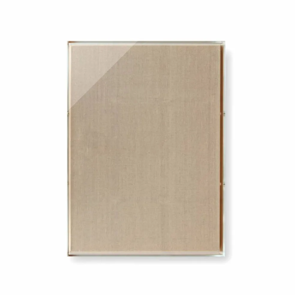 Wexel Art 2" Depth Clear UV Grade Acrylic Shadowbox with Beige Linen Stretched Canvas