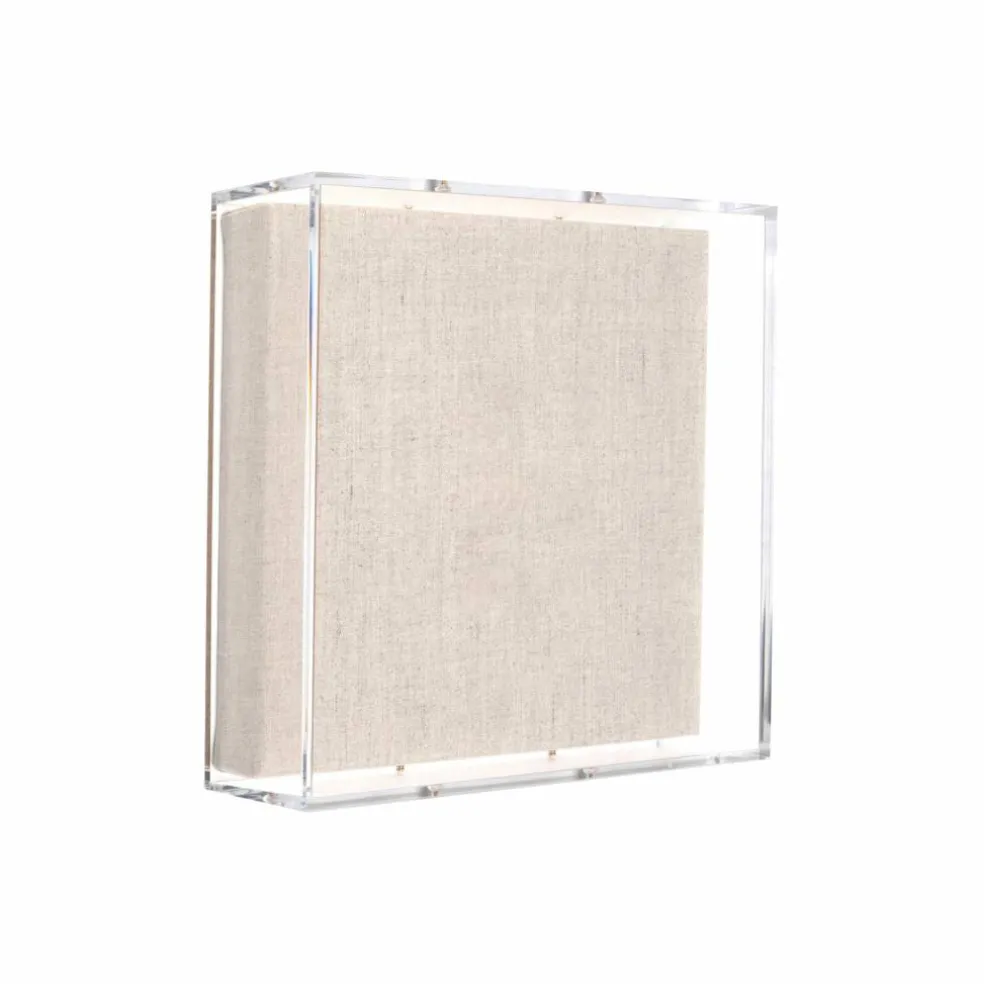 Wexel Art 2" Depth Clear UV Grade Acrylic Shadowbox with Beige Linen Stretched Canvas