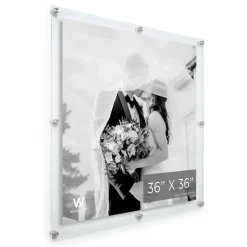 Wexel Art Double Panel Clear Acrylic Floating Wall Frame with Silver Hardware