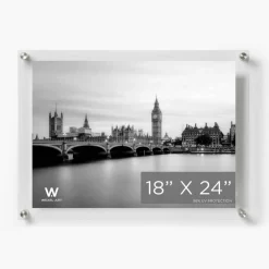 Wexel Art Double Panel Clear Acrylic Floating Wall Frame with Silver Hardware
