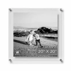 Wexel Art Double Panel Clear Acrylic Floating Wall Frame with Silver Hardware