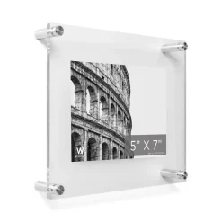 Wexel Art Double Panel Clear Acrylic Floating Wall Frame with Silver Hardware