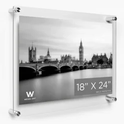 Wexel Art Double Panel Clear Acrylic Floating Wall Frame with Silver Hardware