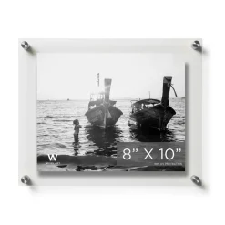Wexel Art Double Panel Clear Acrylic Floating Wall Frame with Silver Hardware