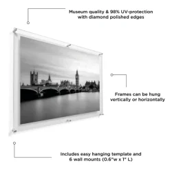 Wexel Art Double Panel Clear Acrylic Floating Wall Frame with Silver Hardware