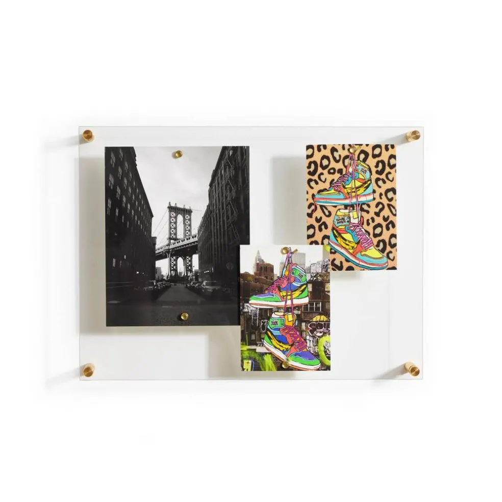 Wexel Art Easy Change Memo Board + Magnets with Gold Hardware
