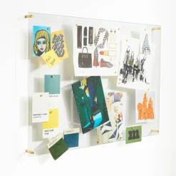 Wexel Art Easy Change Memo Board + Magnets with Gold Hardware