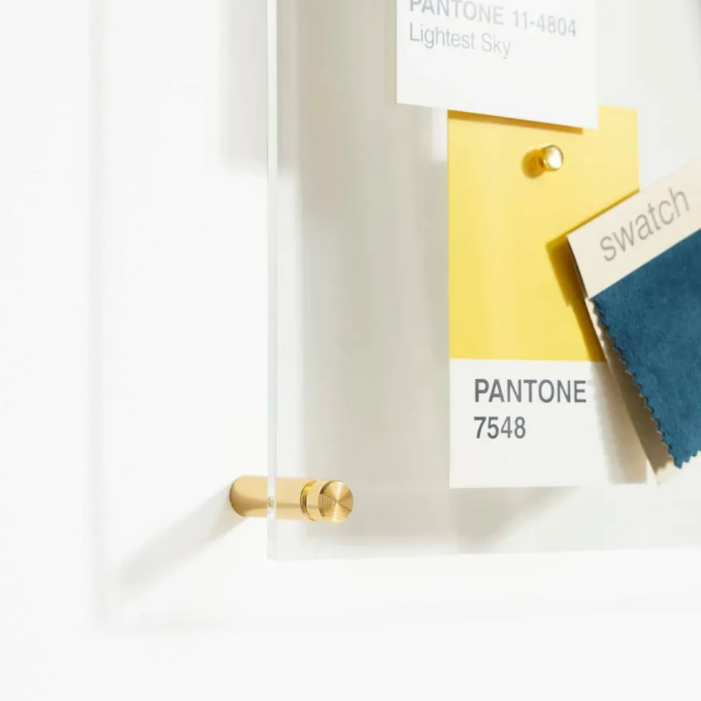 Wexel Art Easy Change Memo Board + Magnets with Gold Hardware