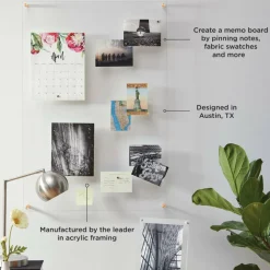 Wexel Art Easy Change Memo Board + Magnets with Gold Hardware