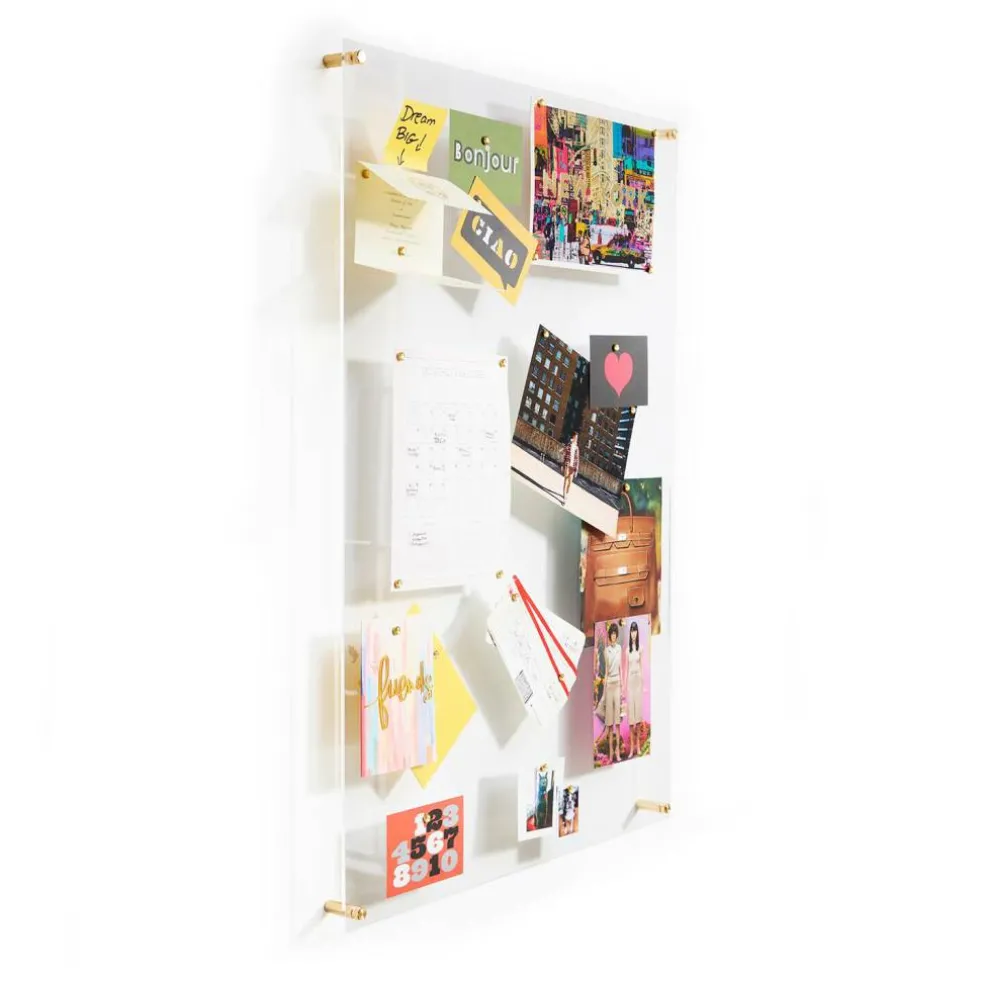Wexel Art Easy Change Memo Board + Magnets with Gold Hardware