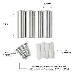 Wexel Art Easy Change Memo Board + Magnets with Silver Hardware