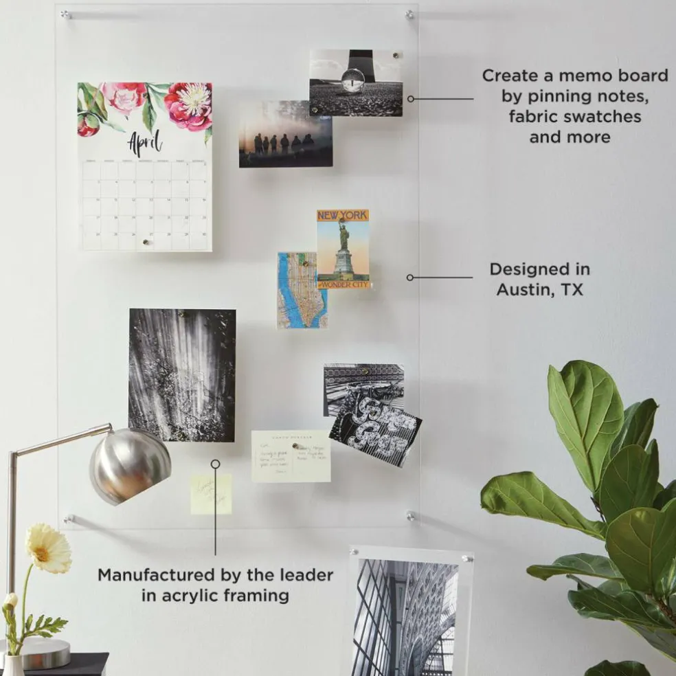 Wexel Art Easy Change Memo Board + Magnets with Silver Hardware