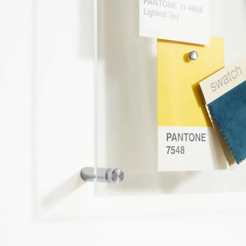 Wexel Art Easy Change Memo Board + Magnets with Silver Hardware