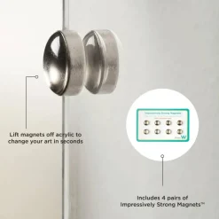 Wexel Art Easy Change Memo Board + Magnets with Silver Hardware