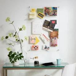 Wexel Art Easy Change Memo Board + Magnets with Silver Hardware