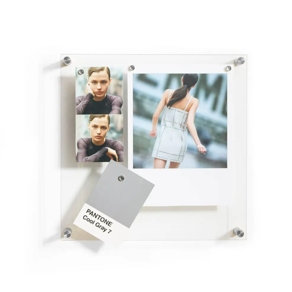 Wexel Art Easy Change Memo Board + Magnets with Silver Hardware