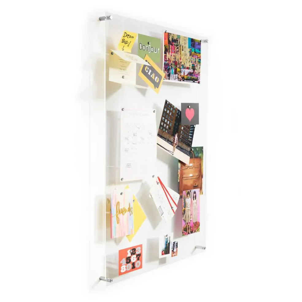Wexel Art Easy Change Memo Board + Magnets with Silver Hardware