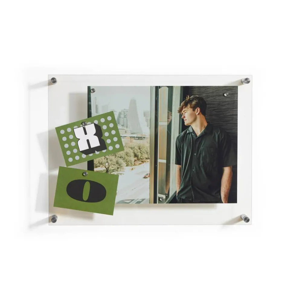 Wexel Art Easy Change Memo Board + Magnets with Silver Hardware