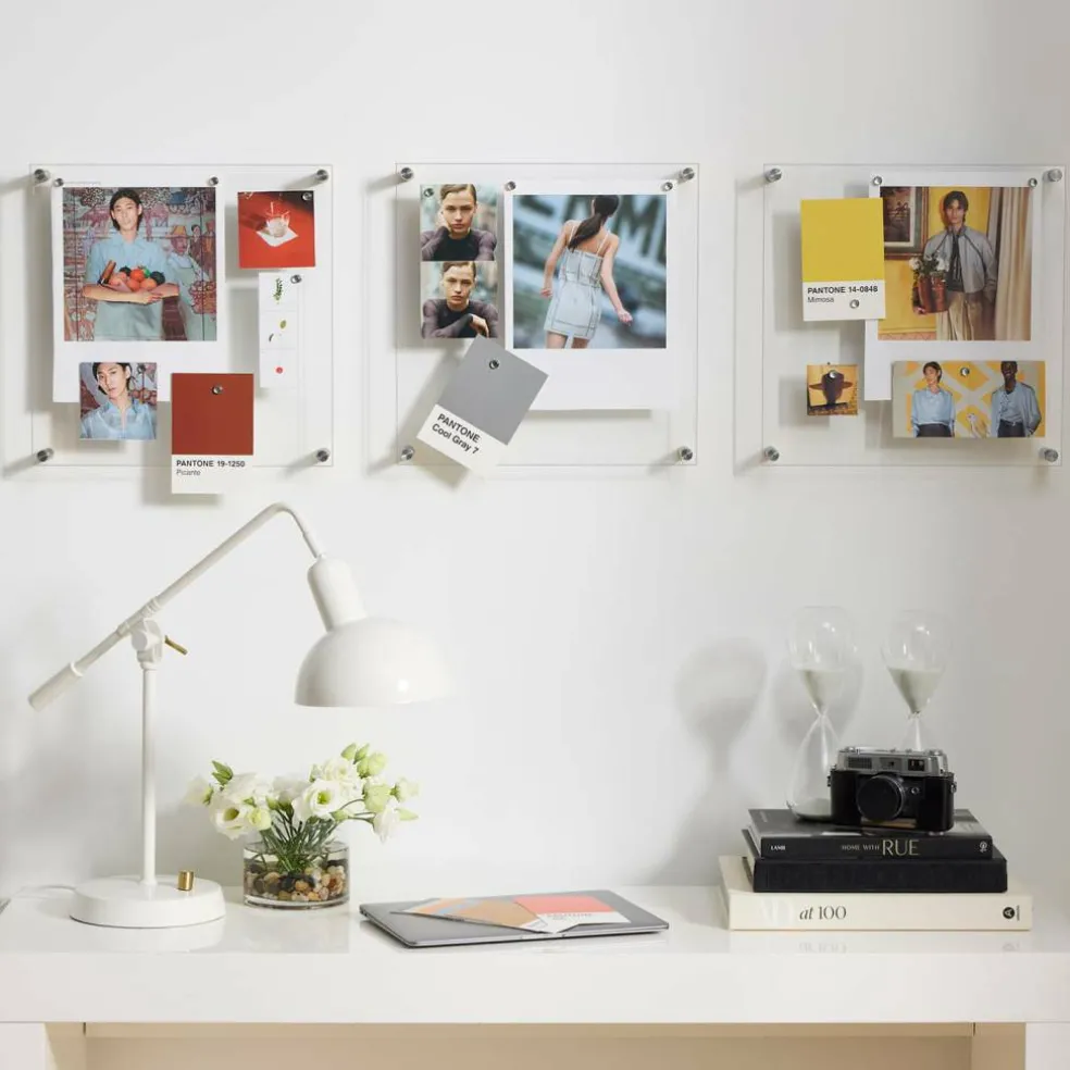 Wexel Art Easy Change Memo Board + Magnets with Silver Hardware