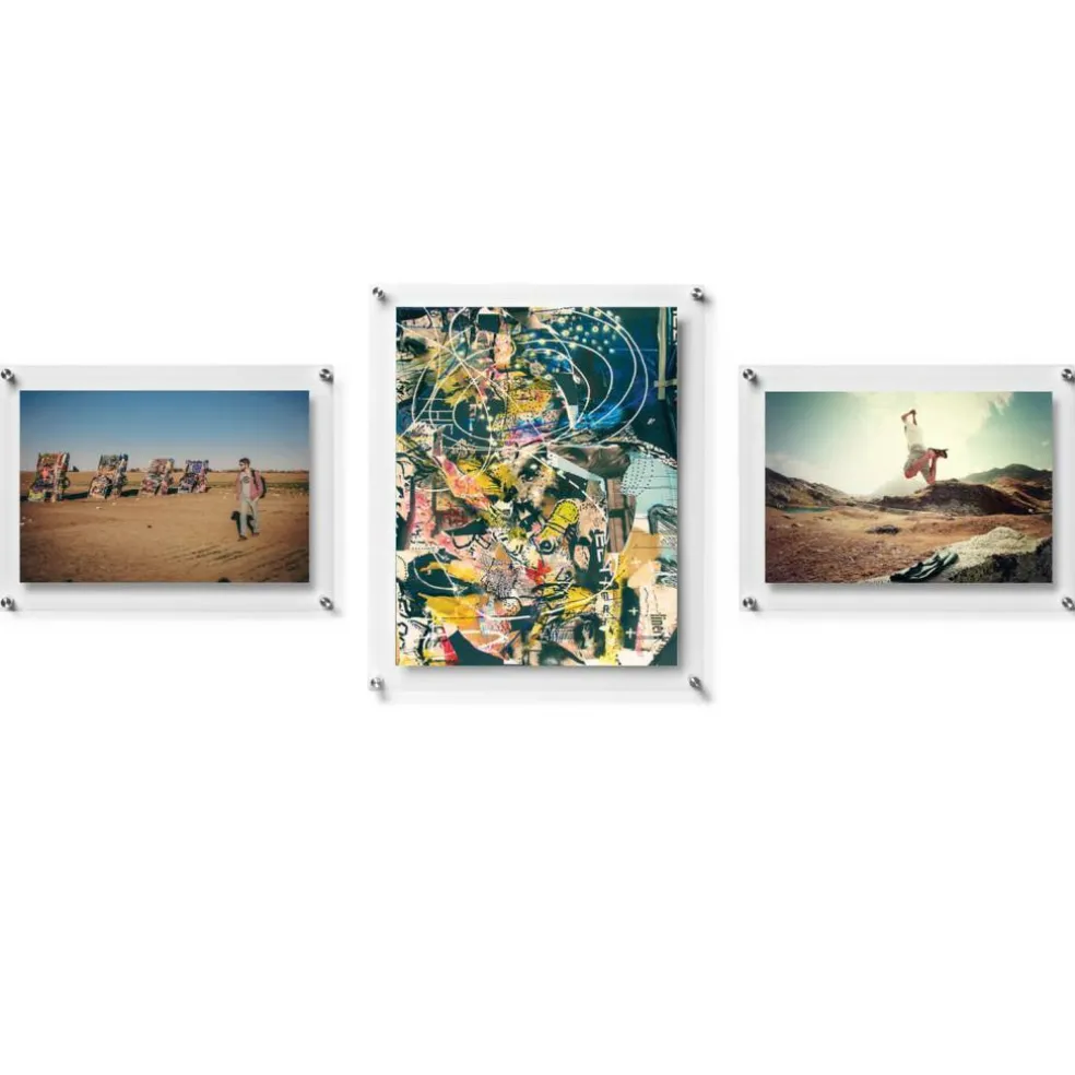 Wexel Art Mixed Double Panel Acrylic Floating Frames Set of 3