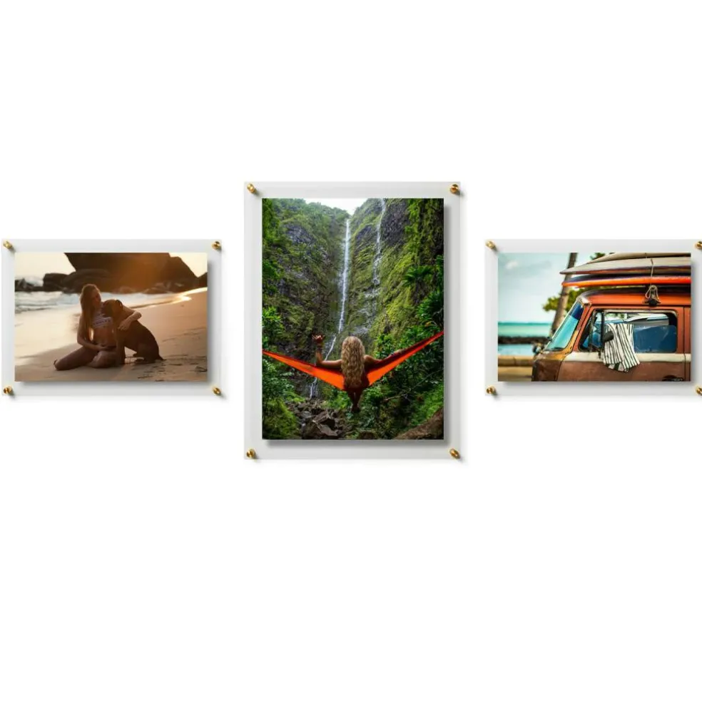 Wexel Art Mixed Double Panel Acrylic Floating Frames Set of 3