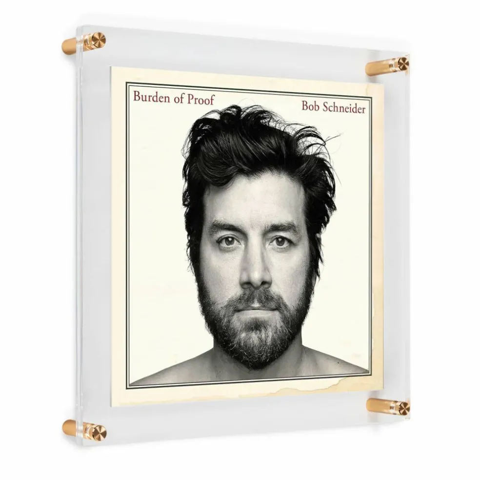 Wexel Art 12'' x 12'' Acrylic Floating Frame for Album Covers with Gold Hardware