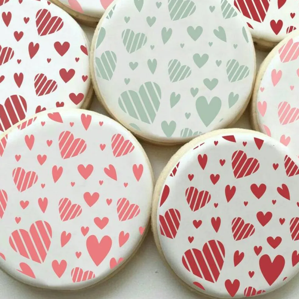 Whimsy Hearts Background Cookie Stencil