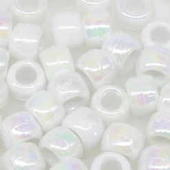 White AB Pony Beads by Creatology™, 6mm x 9mm