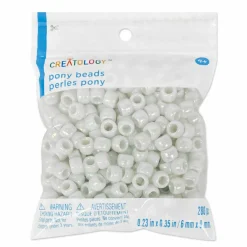 White AB Pony Beads by Creatology™, 6mm x 9mm